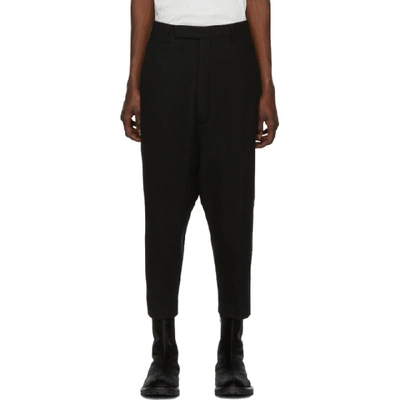 Shop Rick Owens Black Karloff Cropped Trousers In 09 Black