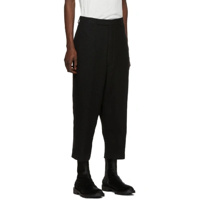 Shop Rick Owens Black Karloff Cropped Trousers In 09 Black