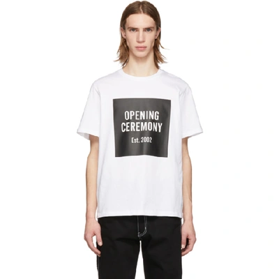 Shop Opening Ceremony White Box Logo T-shirt In 1000 White