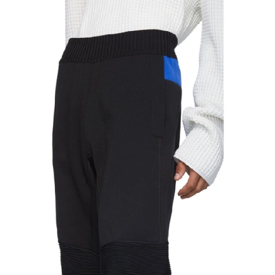 Shop Bottega Veneta Black And Blue Knit Trousers In 8922-blkblu