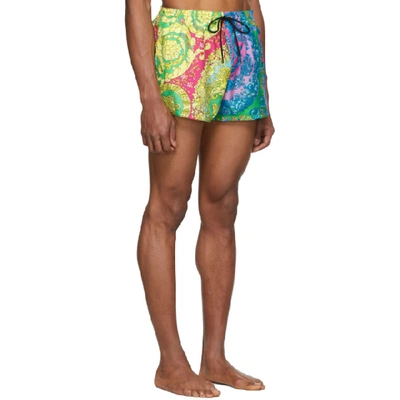 Shop Versace Underwear Mutlicolor Barocco Swim Shorts In A707 Multi