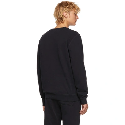 Shop Sunspel Black Loopback Sweatshirt