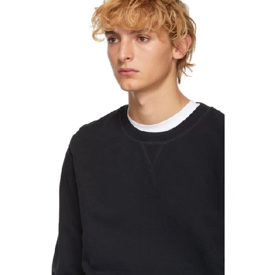 Shop Sunspel Black Loopback Sweatshirt