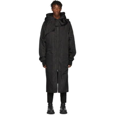 Shop D.gnak By Kang.d Black Detachable Hood Coat In Bk Black