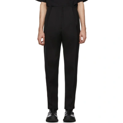 Shop Bottega Veneta Black Wool Double Trousers In 1000black