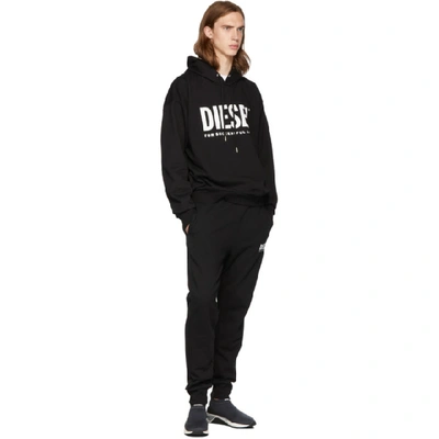 Shop Diesel Black S-division-logo Hoodie In 900 Black