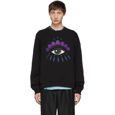 Shop Kenzo Black Eye Sweatshirt In 99 Black