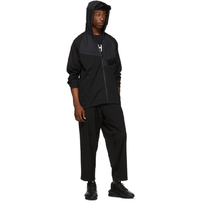 Shop Y-3 Black Wool And Sateen Cropped Trousers