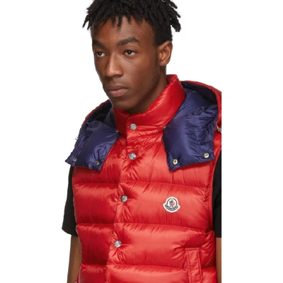 Shop Moncler Red Down Billecart Vest In 455 Red