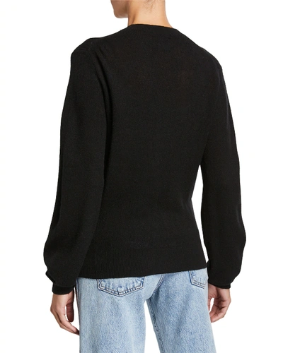 Shop Khaite Viola Cashmere Crewneck Sweater In Black