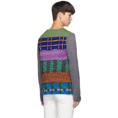 Shop Comme Des Garçons Shirt Comme Des Garcons Shirt Multicolor Multipattern Wool Gauge 14 Sweater In 1 Grngrey