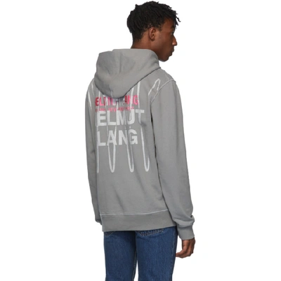 Shop Helmut Lang Grey Standard Logo Hoodie In Pebble