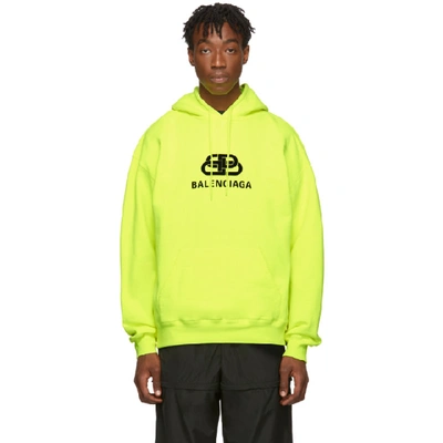 Shop Balenciaga Yellow Bb Hoodie