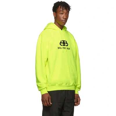 Shop Balenciaga Yellow Bb Hoodie