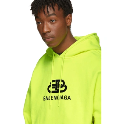 Shop Balenciaga Yellow Bb Hoodie