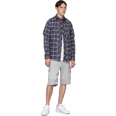 Shop Burberry Blue Check Classic Shirt In Carbon Blue