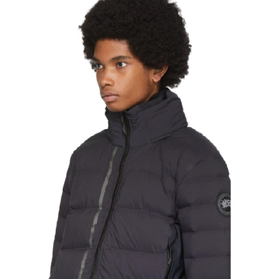 Shop Canada Goose Black 'black Label' Hybridge Cw Bomber Jacket