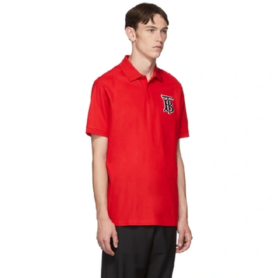 Shop Burberry Red Warren Monogram Polo