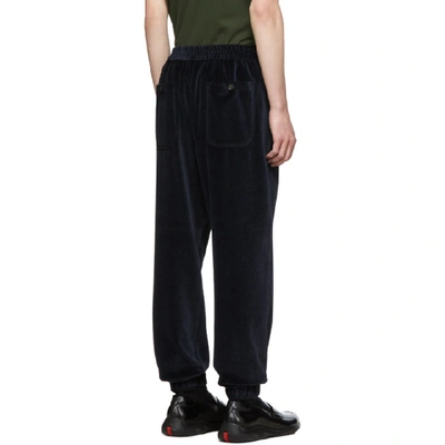 Shop Etro Blue Velour Lounge Trousers In 0200 Blue