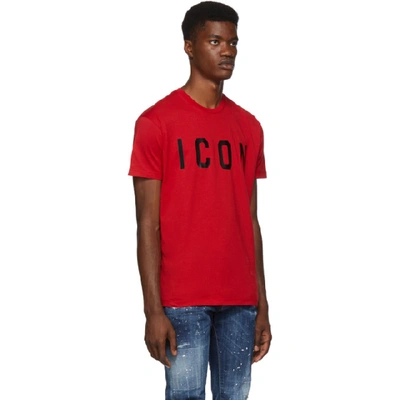 DSQUARED2 红色“ICON” T 恤
