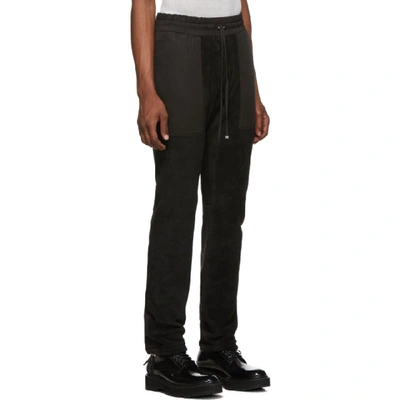 Shop Amiri Black Fleece Military Lounge Pants