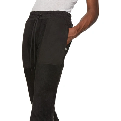 Shop Amiri Black Fleece Military Lounge Pants