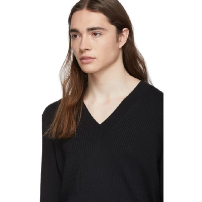 Shop Burberry Black Silk Pinstripe Sweater