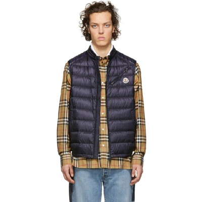 Shop Moncler Navy Down Arv Vest In 776 Navy