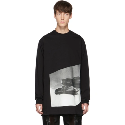 Shop Rick Owens Black Jumbo Long Sleeve T-shirt In 09 Black