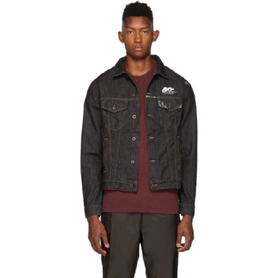 Shop Off-white Black Denim Arrows Slim Jacket In 1010 Blkblk