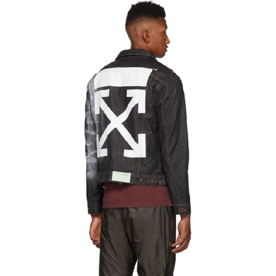Shop Off-white Black Denim Arrows Slim Jacket In 1010 Blkblk