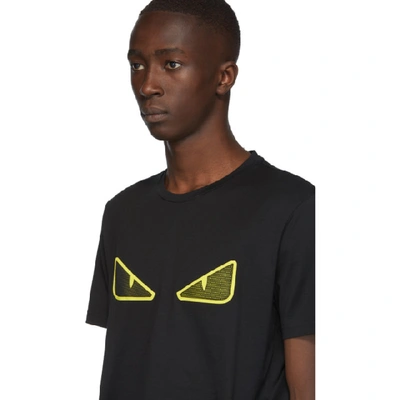 Shop Fendi Black Grid Bag Bugs T-shirt In F17w0 Blk Y