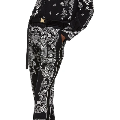 Shop Sacai Black Floral Trousers In 001 Black