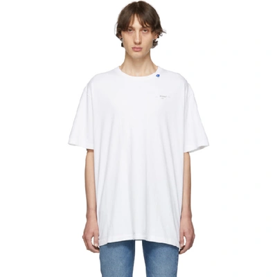 Shop Off-white White & Silver Oversized Unfinished T-shirt In Wht Sil