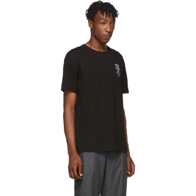 Shop Raf Simons Black Embroidery Slim-fit T-shirt In 00099 Black