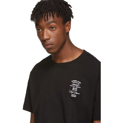 Shop Raf Simons Black Embroidery Slim-fit T-shirt In 00099 Black