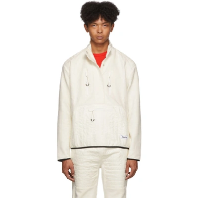 Shop Kenzo Off-white Polar Half-zip Sweater In 03 Ecru