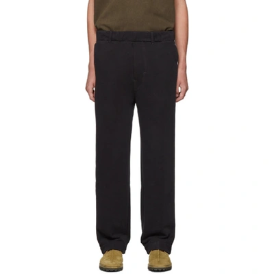 Shop Lemaire Black Jersey Chino Lounge Pants In 999 Black