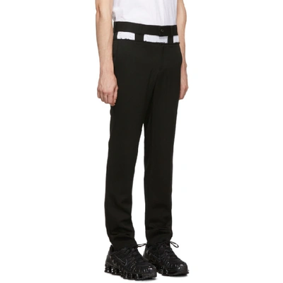 Shop Comme Des Garçons Homme Deux Comme Des Garcons Homme Plus Black Wool Cut-out Waist Trousers In 1 Black