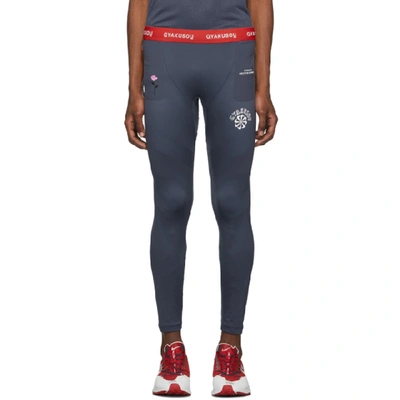 Shop Nike Blue And Red Gyakusou Helix Tights In 471 Thunder