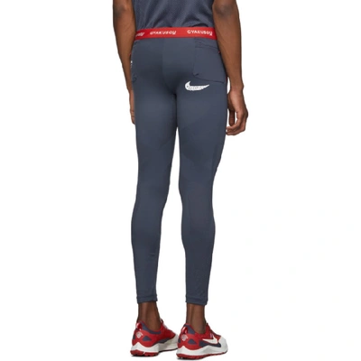 Shop Nike Blue And Red Gyakusou Helix Tights In 471 Thunder