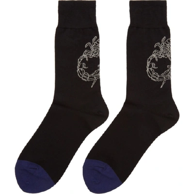 Shop Yohji Yamamoto Black Scorpion Socks In Blue