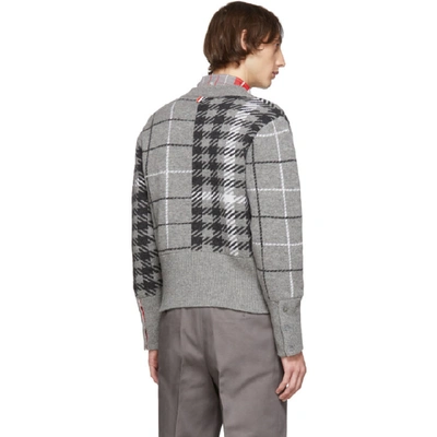 Shop Thom Browne Grey Fun-mix V-neck Pullover In 982 Tnlgry