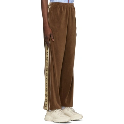 Shop Gucci Brown Loose Chenille Lounge Pants In 2051 Brown