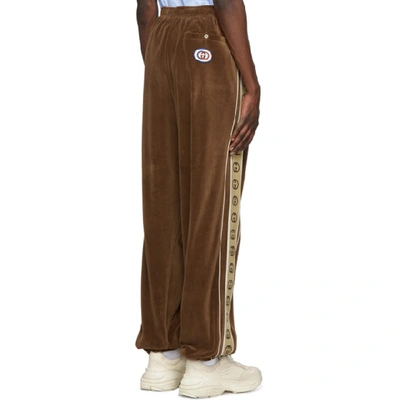 Shop Gucci Brown Loose Chenille Lounge Pants In 2051 Brown