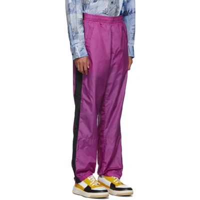 Shop Acne Studios Pink Patch Track Pants In Magenta Pin