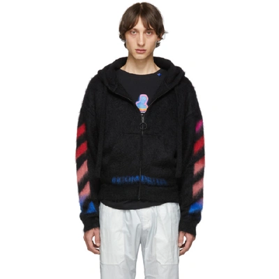 Shop Off-white Black & Multicolor Brushed Mohair Diag Hoodie