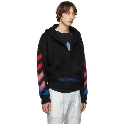 Shop Off-white Black & Multicolor Brushed Mohair Diag Hoodie