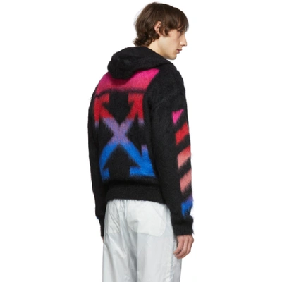 Shop Off-white Black & Multicolor Brushed Mohair Diag Hoodie