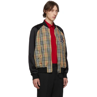 Shop Burberry Beige Harlington Bomber Jacket